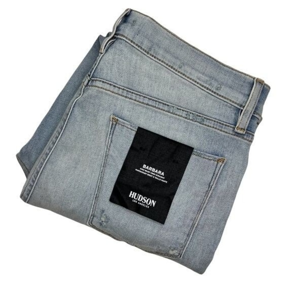 Hudson Barbara High‎ Waist Straight Ankle Jeans Blue Distressed Size 30 NEW